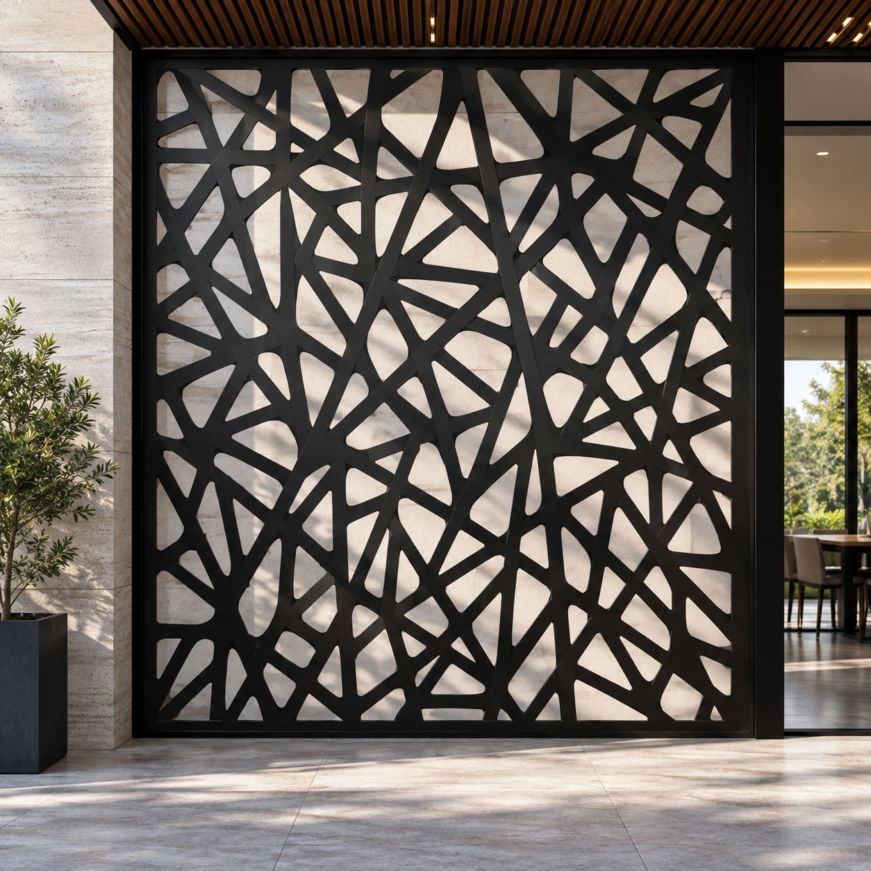 Abstract decorative metal panel pattern