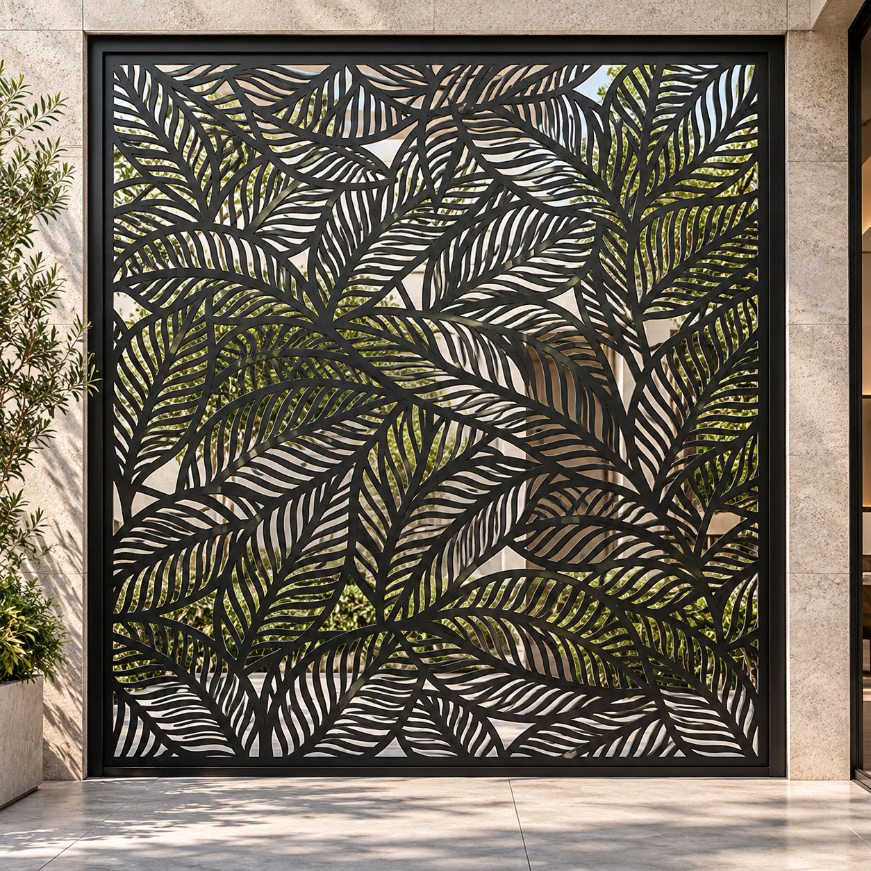 Nature-inspired decorative metal panel pattern